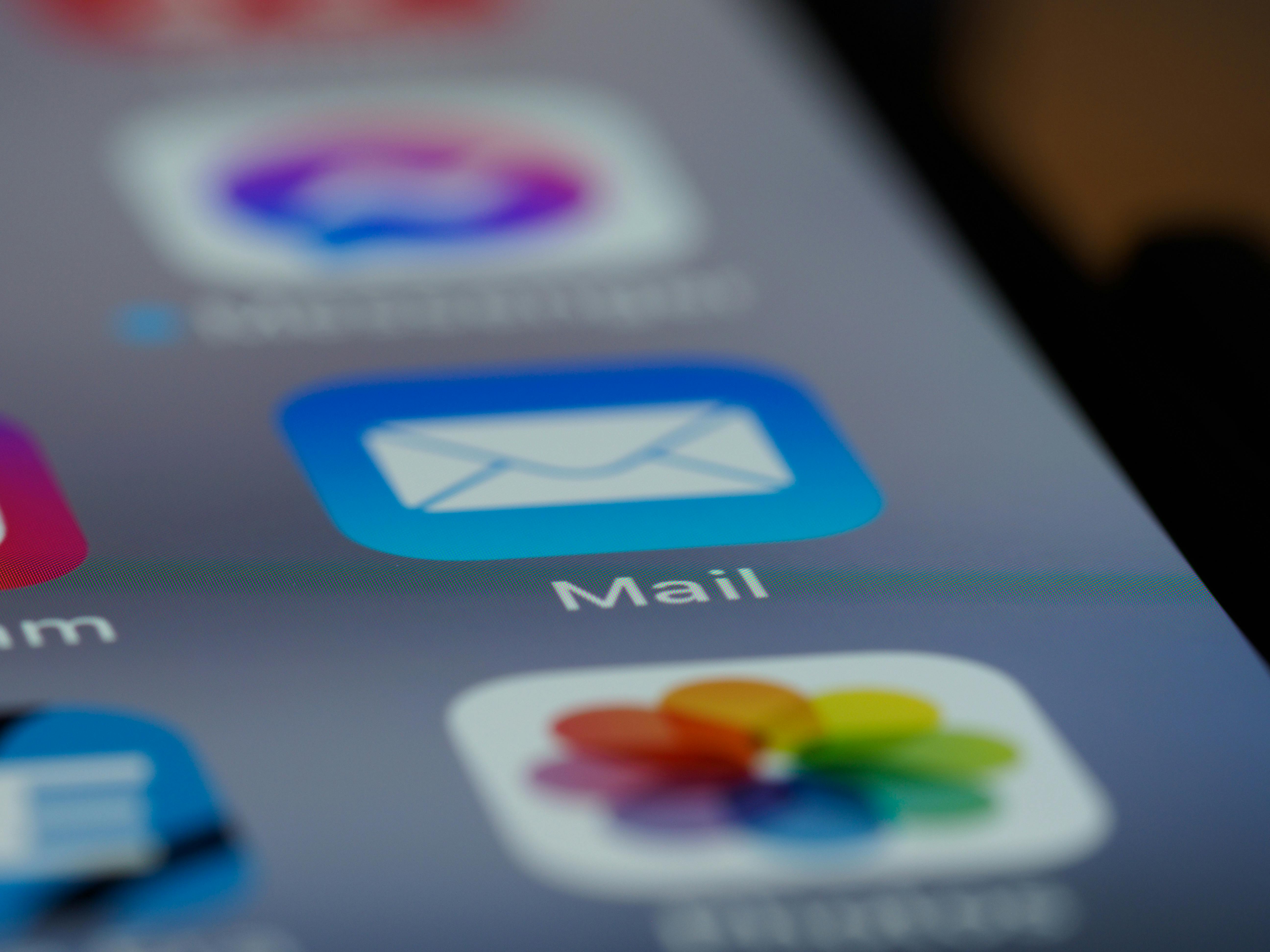 Email application on a mobile device